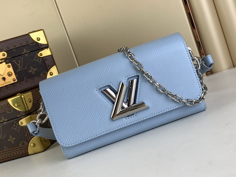 Louis Vuitton Twist Chain Shoulder Bag in Light Blue Epi Leather