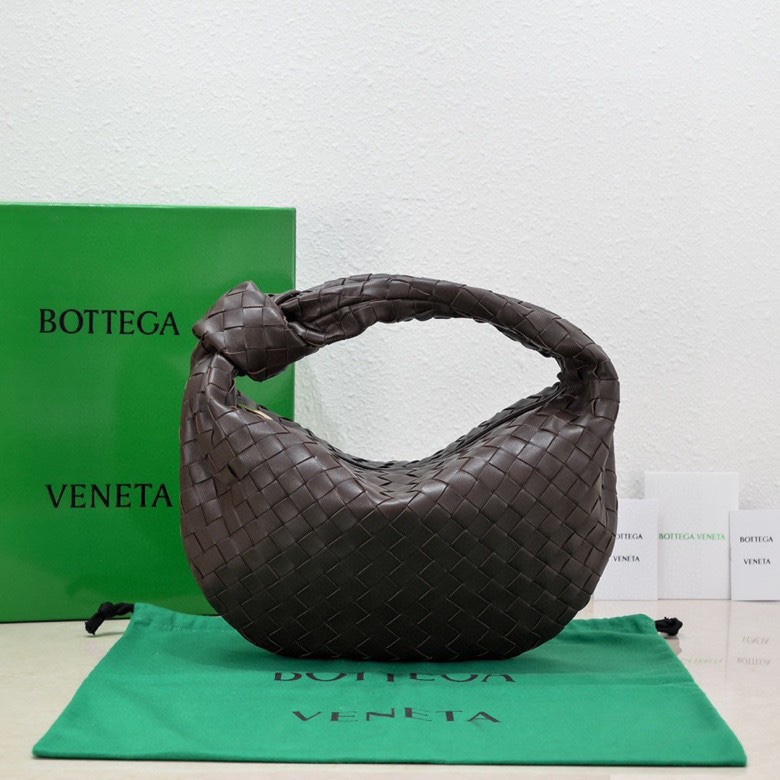 Bottega Veneta Jodie Knotted Hobo Bag in Dark Brown Intrecciato Leather