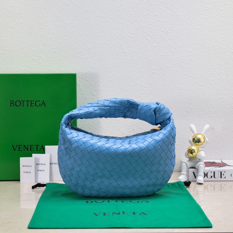 Bottega Veneta Jodie Knotted Hobo Bag in Light Blue Intrecciato Leather