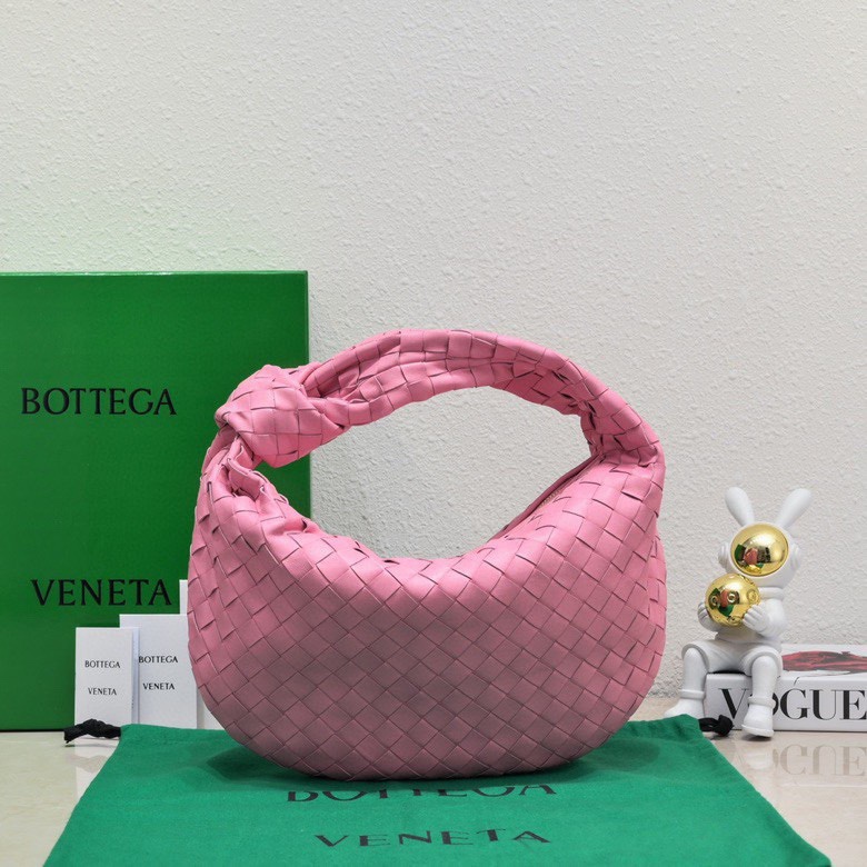 Bottega Veneta Jodie Knotted Hobo Bag in Pink Intrecciato Leather