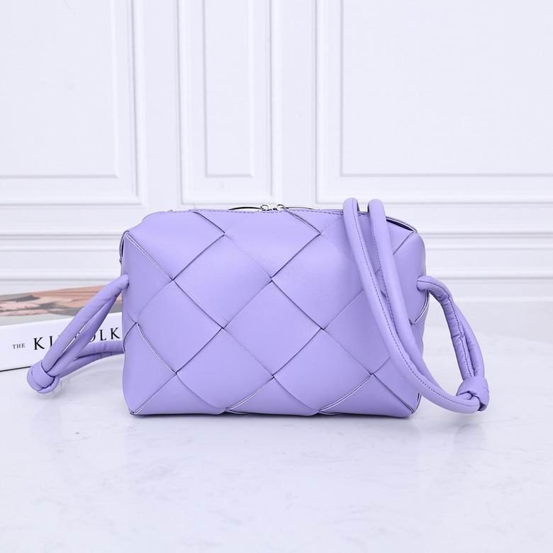Bottega Veneta Cassette Crossbody Bag in Lavender Intrecciato Leather