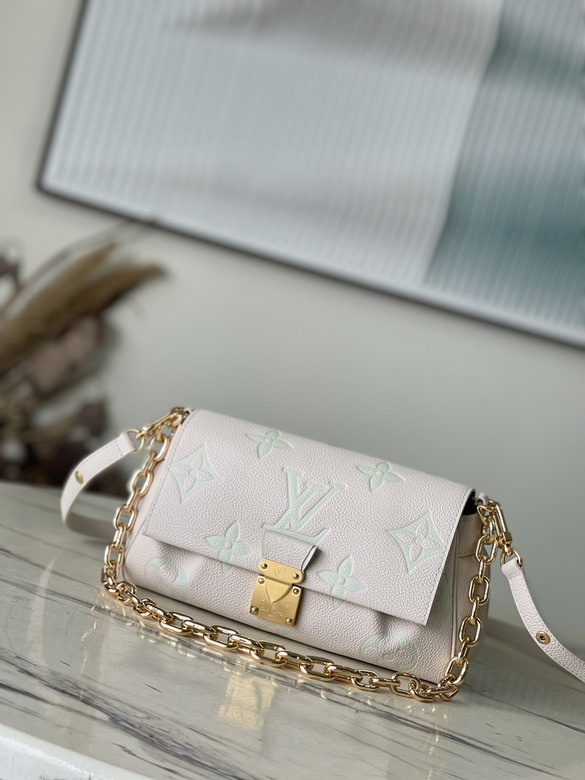 Louis Vuitton Favorite Chain Shoulder Bag in Cream Monogram Empreinte Leather