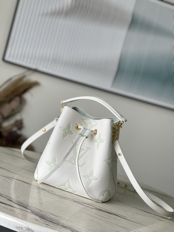Louis Vuitton NéoNoé BB Bucket Bag in White and Mint Monogram Empreinte