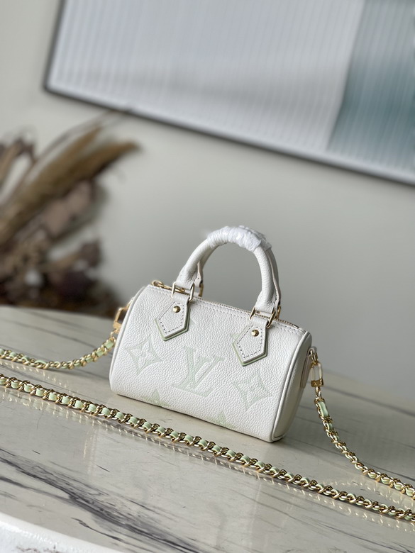 Louis Vuitton Nano Speedy Top-Handle Bag in Cream Monogram Empreinte Leather