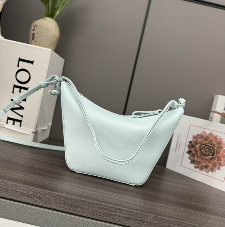Loewe Hammock Small Hobo Shoulder Bag in Pale Mint Blue Leather