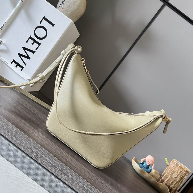 Loewe Hammock Small Hobo Shoulder Bag in Pale Cream Green Leather
