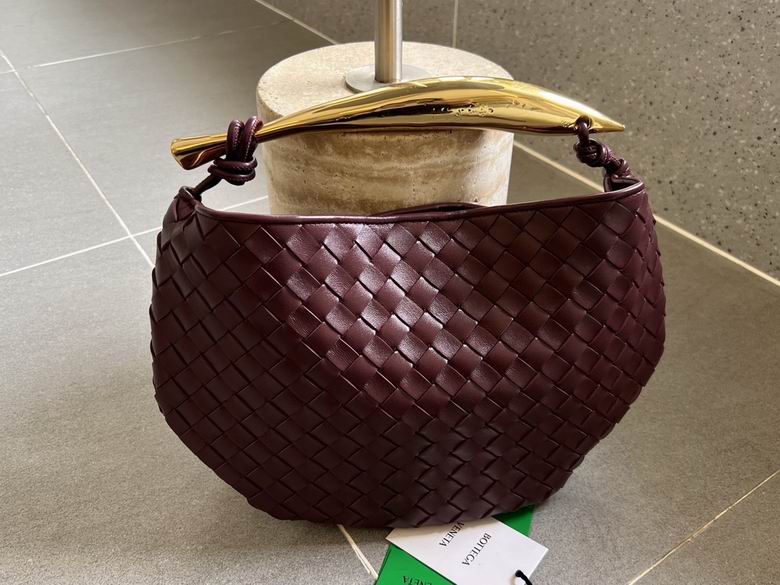 Bottega Veneta Sardine Top-Handle Bag in Burgundy Intrecciato Leather