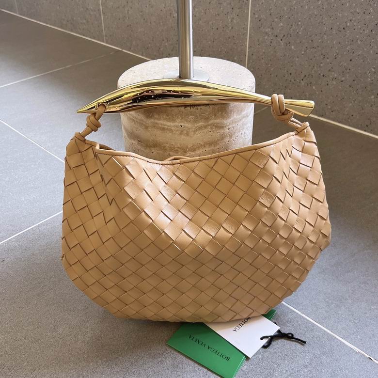 Bottega Veneta Sardine Top-Handle Bag in Camel Intrecciato Leather