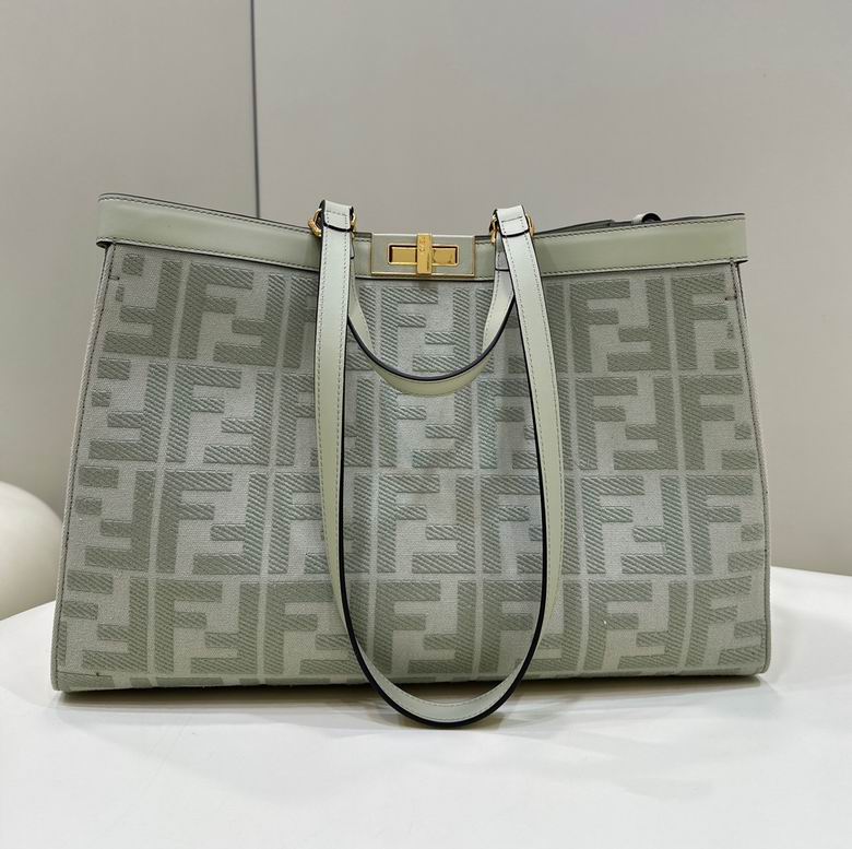 Fendi Peekaboo X-Tote Medium in Sage Green FF Jacquard Fabric