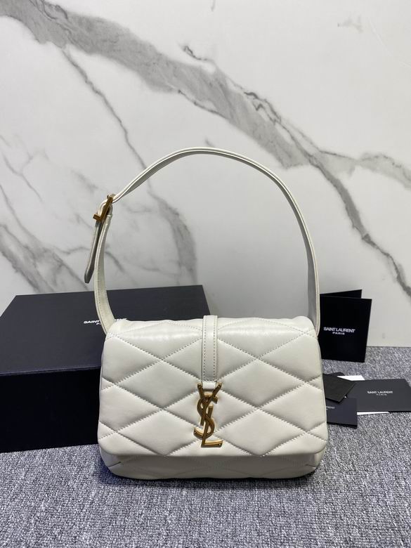 Saint Laurent Le 57 Hobo Shoulder Bag in White Quilted Leather