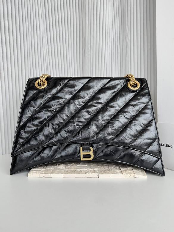 Balenciaga Crush Large Chain Bag in Black Quilted Leather with Gold Hardware