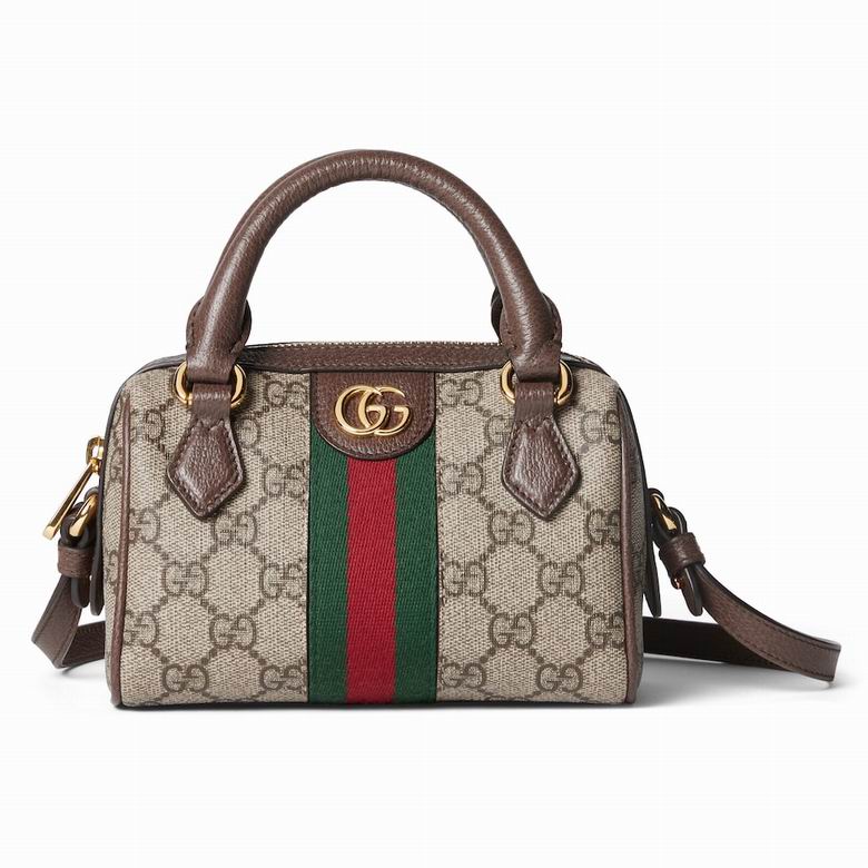 Gucci Ophidia Super Mini Top-Handle Bag in GG Supreme Canvas with Web Stripe