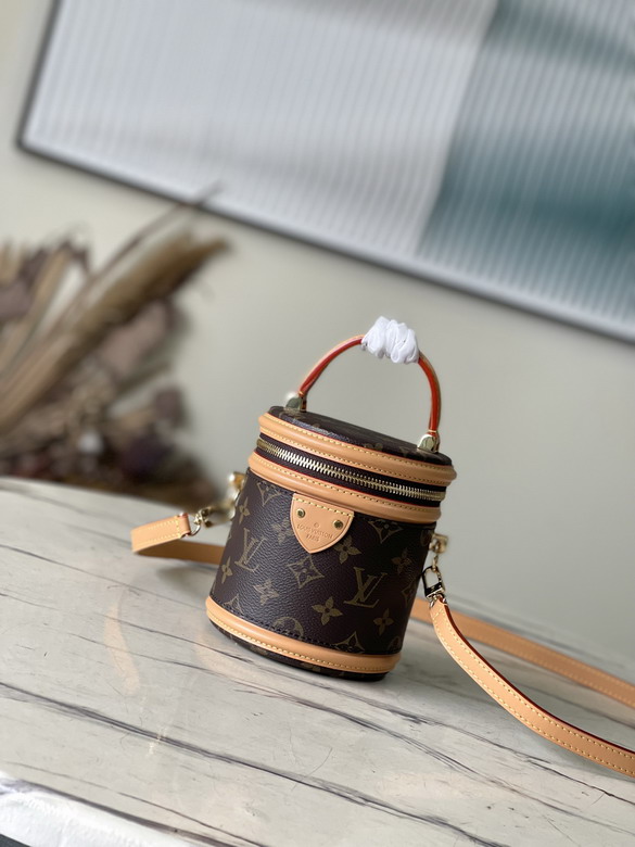 Louis Vuitton Cannes Nano Bucket Bag in Monogram Canvas with Tan Leather