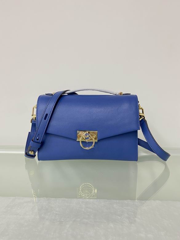 Michael Kors Hendrix Top-Handle Crossbody Bag in Blue Leather