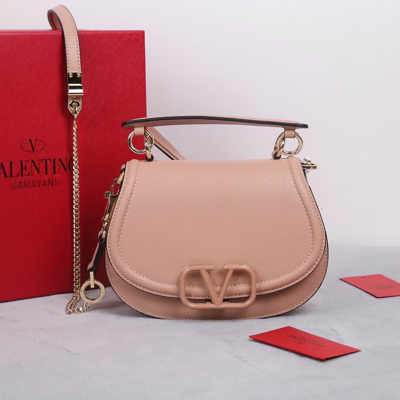 Valentino Garavani VSling Top-Handle Crossbody Bag in Nude Pink Leather