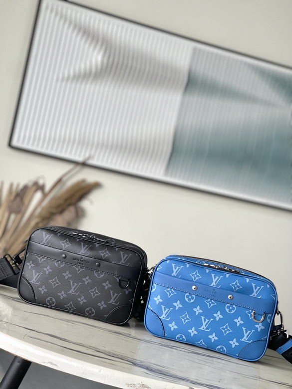 Louis Vuitton Alpha Messenger Crossbody Bag in Monogram Canvas, Black and Blue