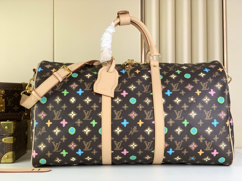 Louis Vuitton Keepall Bandoulière 50 Travel Bag in Brown Multicolor Monogram