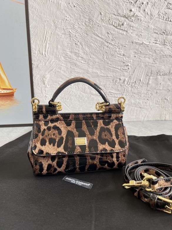 Dolce & Gabbana Sicily Mini Top-Handle Bag in Leopard Print Patent Leather