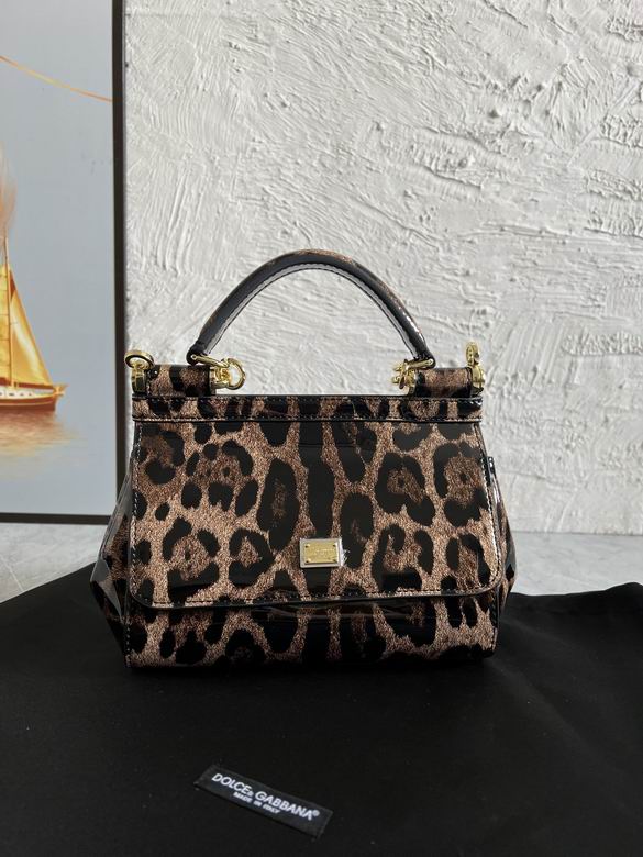 Dolce & Gabbana Sicily Mini Top-Handle Bag in Leopard Print Patent Leather