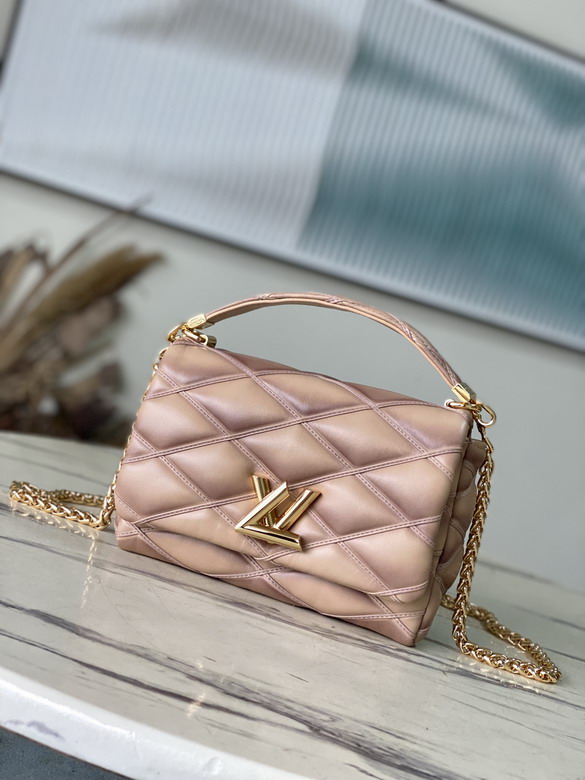 Louis Vuitton GO-14 MM Top-Handle Bag in Blush Pink Quilted Leather
