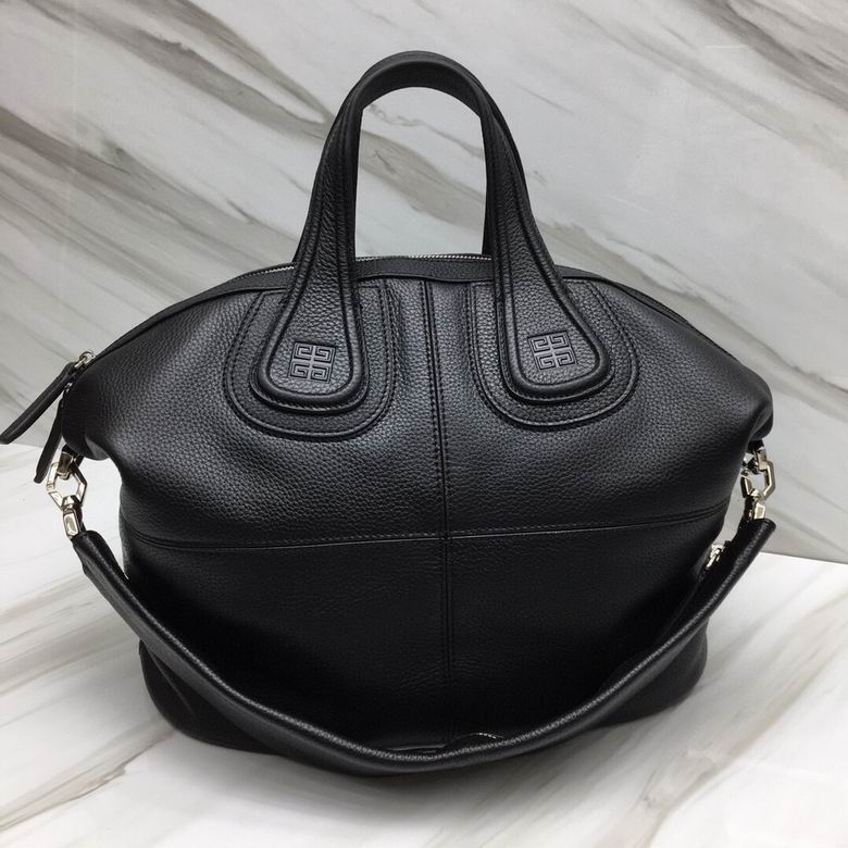 Givenchy Nightingale Top-Handle Bag in Black Grained Leather