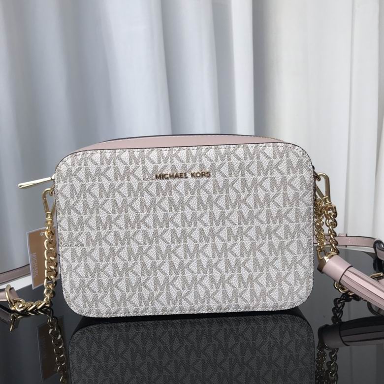 Michael Kors Jet Set Medium Camera Crossbody Bag in Vanilla MK Logo Print