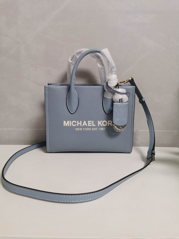 Michael Kors Mirella Small Tote Crossbody Bag in Powder Blue Pebbled Leather