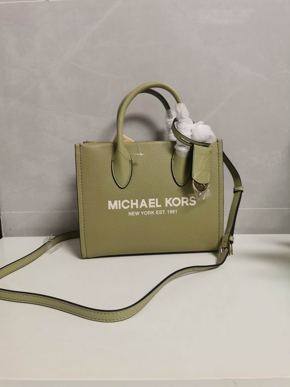 Michael Kors Mirella Small Tote Crossbody Bag in Olive Green Pebbled Leather