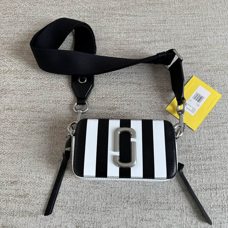 Marc Jacobs Snapshot Camera Crossbody Bag in Black and White Stripe