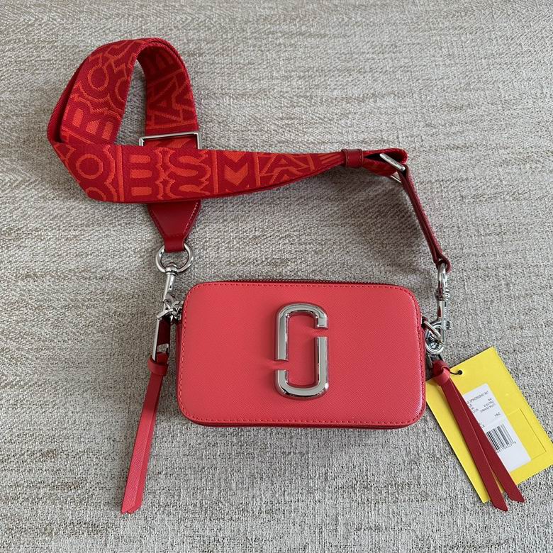 Marc Jacobs Snapshot Camera Crossbody Bag in Red with Logo Webbing Strap