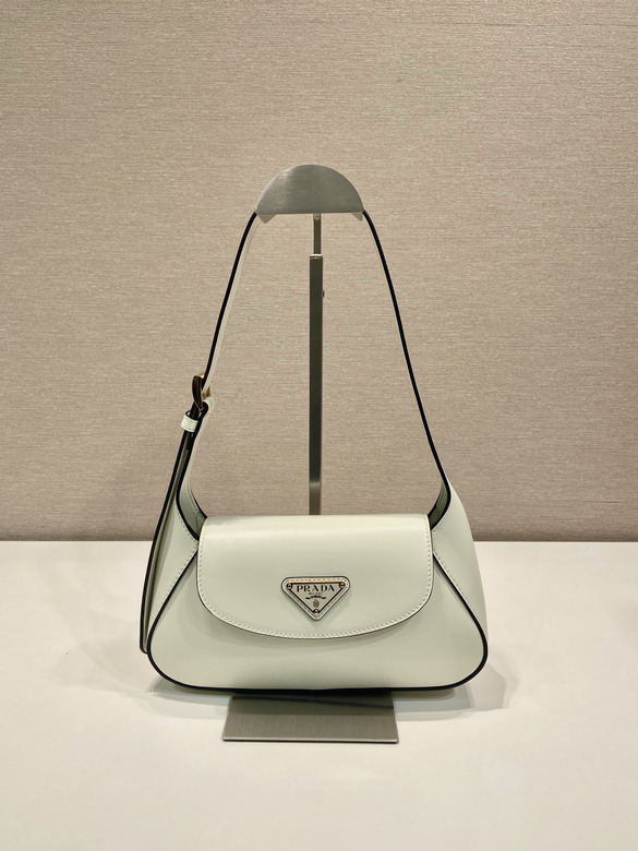 Prada 1BD358 Flap Shoulder Bag in Pale Mint Smooth Leather