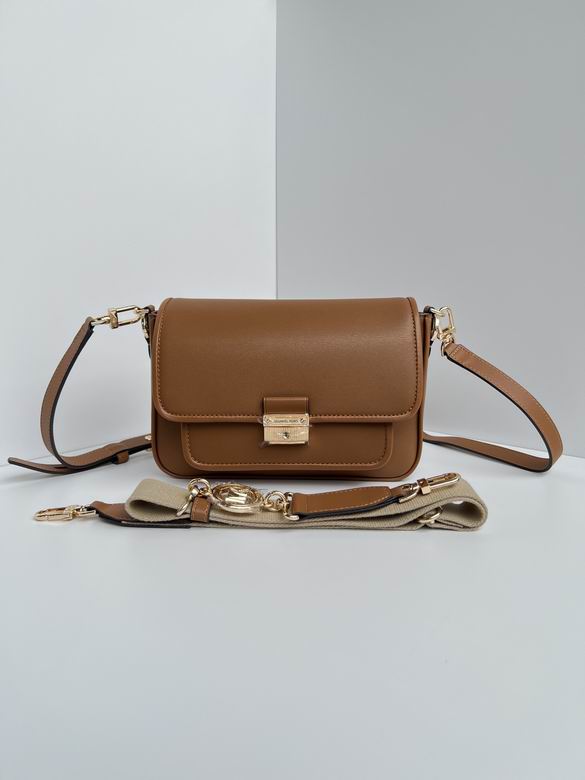 Michael Kors Bradshaw Medium Convertible Shoulder Bag in Tan Leather