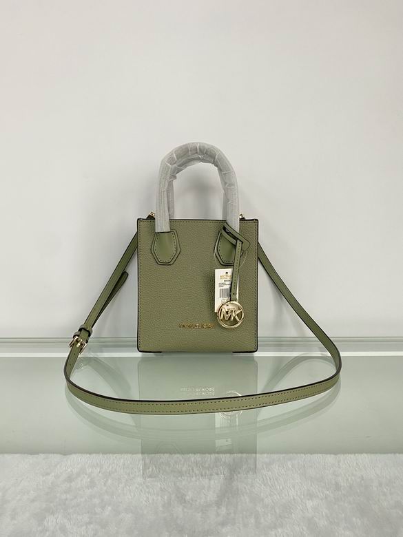 Michael Kors Mercer Extra-Small Tote Crossbody Bag in Sage Green Pebbled Leather