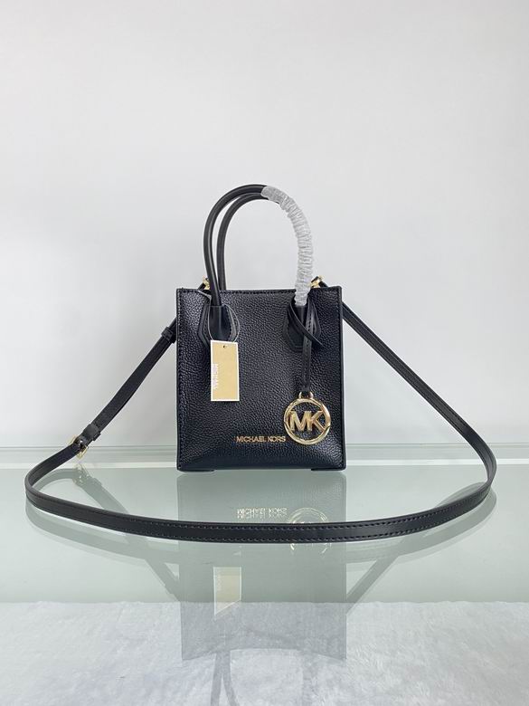 Michael Kors Mercer Extra-Small Crossbody Tote Bag in Black Pebbled Leather