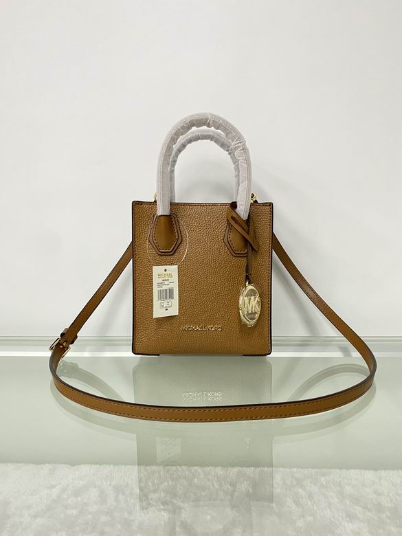 Michael Kors Mercer Extra-Small Tote Crossbody Bag in Tan Pebbled Leather