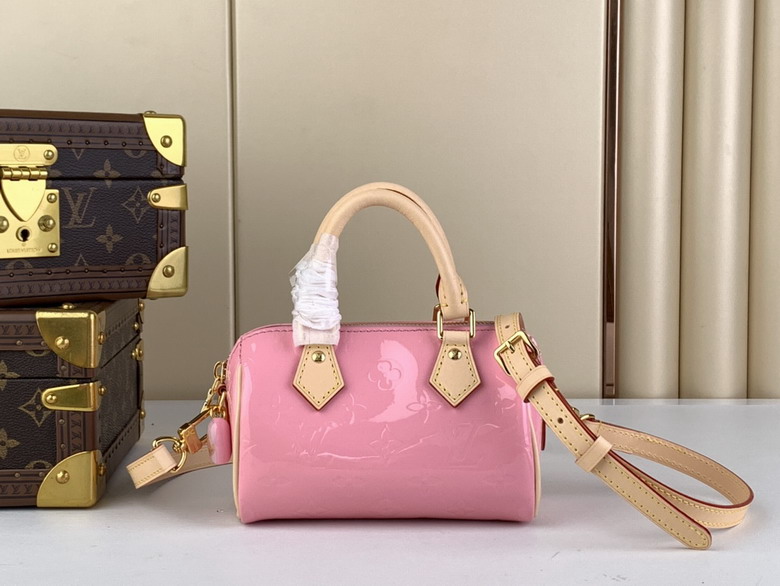 Louis Vuitton Nano Speedy Top-Handle Bag in Pink Monogram Vernis Leather