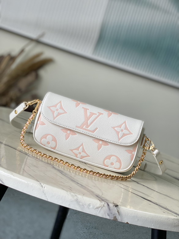 Louis Vuitton Wallet on Chain Ivy Crossbody Bag in Cream and Pink Monogram