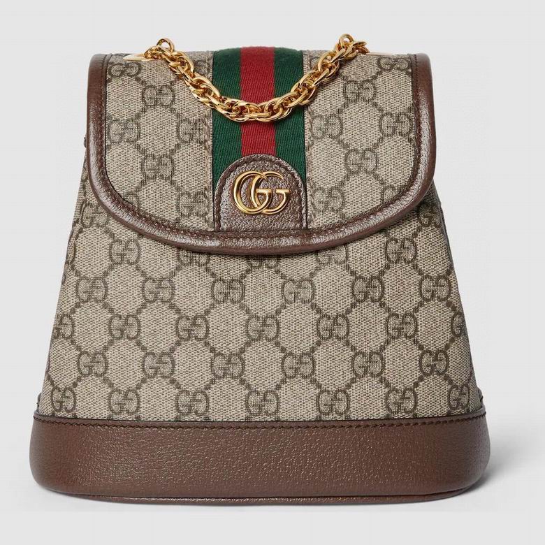 Gucci Ophidia Mini Backpack in Beige GG Supreme Canvas with Web Stripe