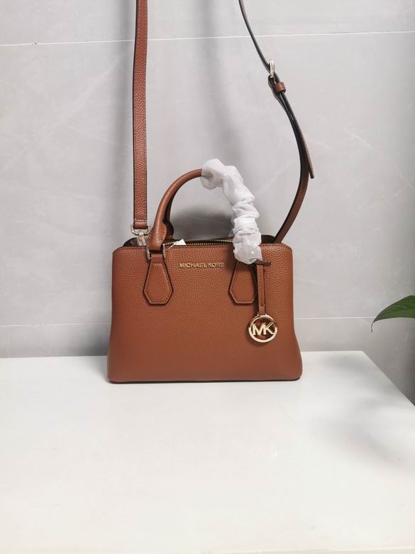 Michael Kors Parker Small Satchel Top-Handle Bag in Tan Pebbled Leather