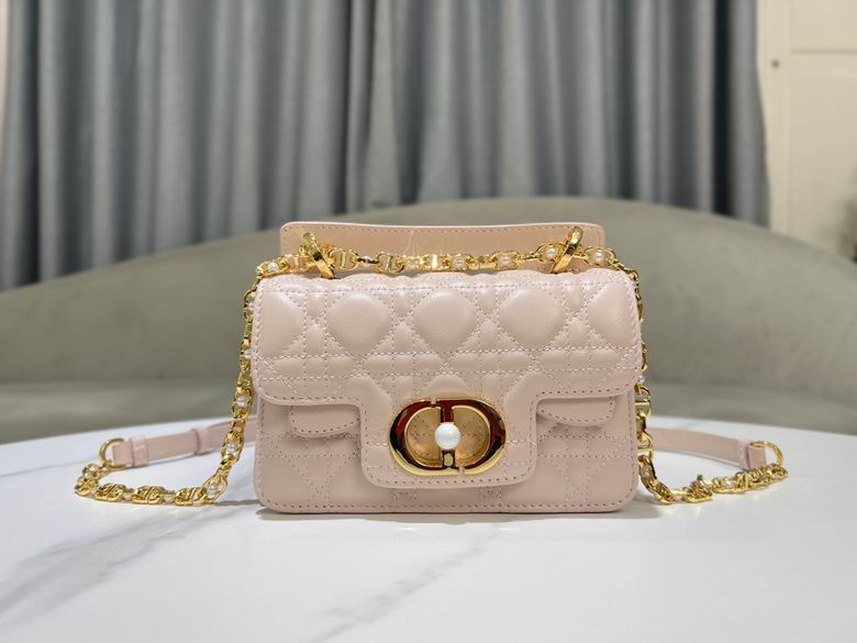 Christian Dior Jolie Mini Flap Bag in Light Pink Cannage Lambskin with Chain
