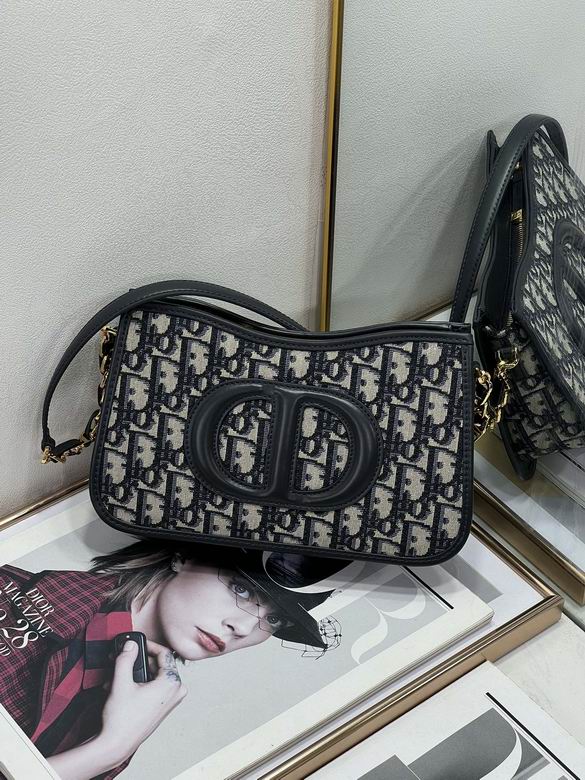 Dior Signature Hobo Shoulder Bag in Blue Oblique Jacquard with CD Logo
