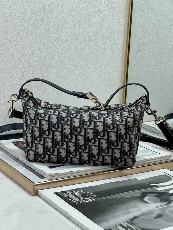 Christian Dior Travel Nomad Pouch Bag in Blue Oblique Jacquard