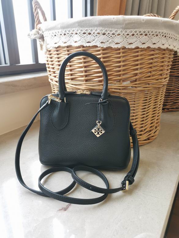 Tory Burch Swing Mini Top-Handle Crossbody Bag in Black Pebbled Leather