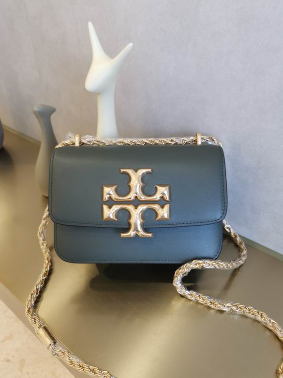 Tory Burch Eleanor Small Convertible Shoulder Bag in Slate Blue Leather