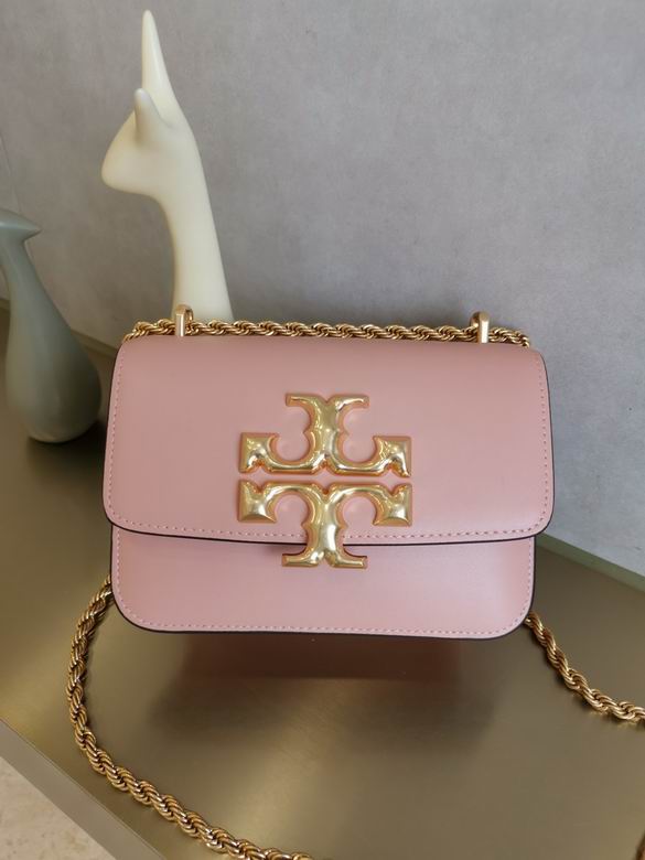 Tory Burch Eleanor Small Convertible Shoulder Bag in Pink Leather