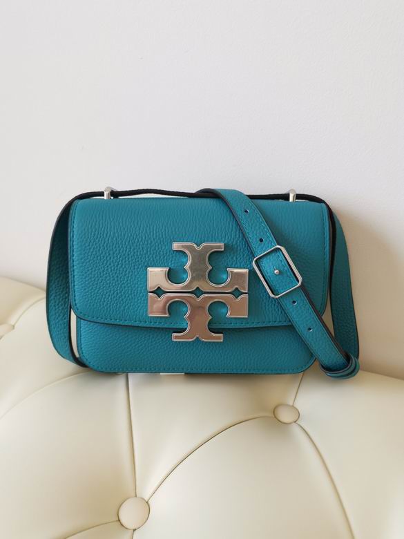 Tory Burch Eleanor Small Convertible Shoulder Bag in Teal Pebbled Leather