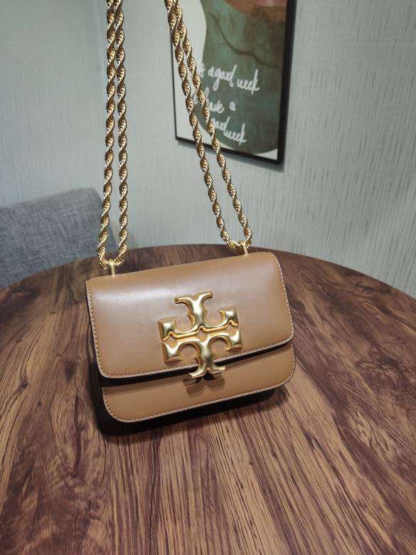 Tory Burch Eleanor Small Convertible Shoulder Bag in Tan Leather