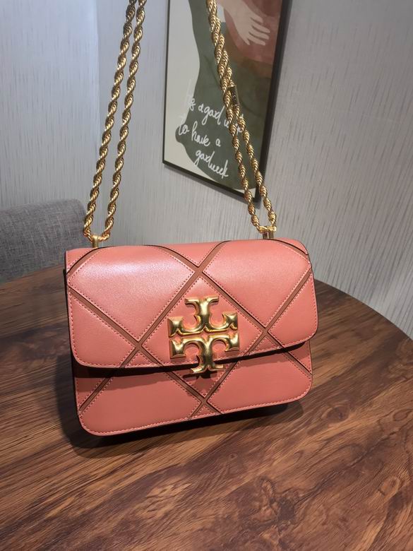Tory Burch Eleanor Diamond-Quilt Shoulder Bag in Dusty Pink Leather