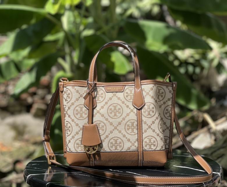 Tory Burch Perry Small Triple-Compartment Tote in T Monogram Jacquard