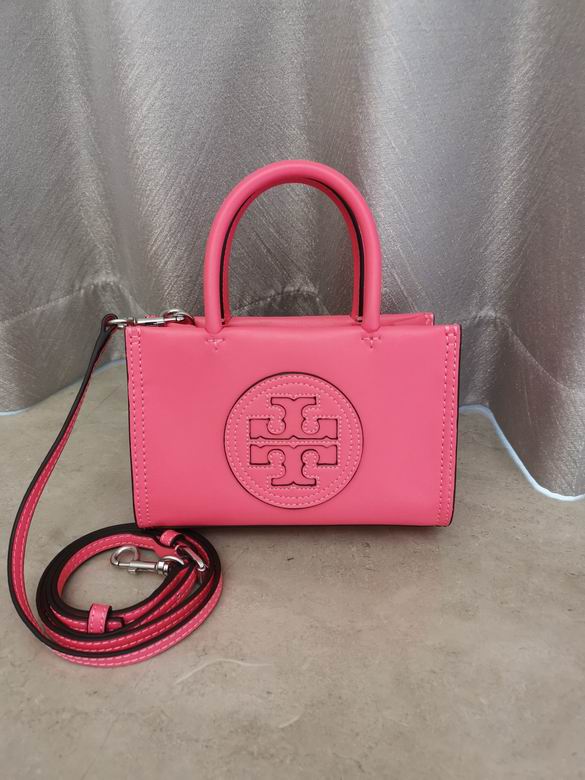 Tory Burch Ella Mini Tote with Crossbody Strap in Hot Pink